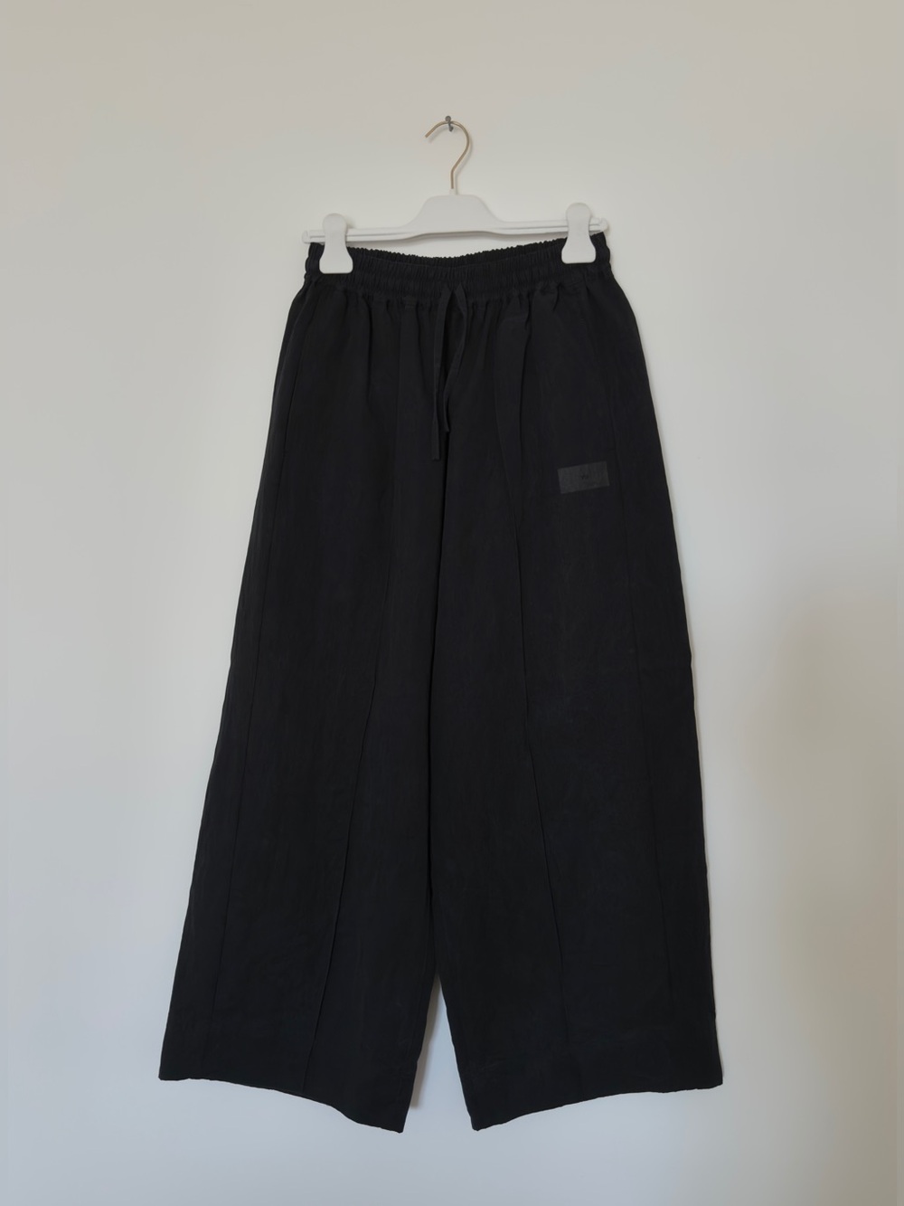 Y-3 Crinkle Twill Wide-Leg Pants - Black